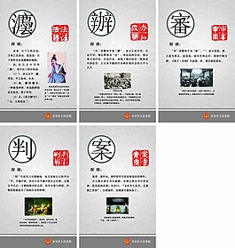 人民法院宣傳畫廉風建設系列古典風展畫五組