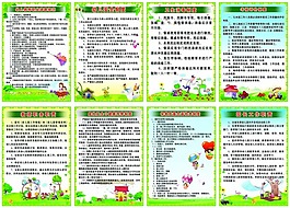 幼兒園制度展板八塊模板資料PSD分層圖片