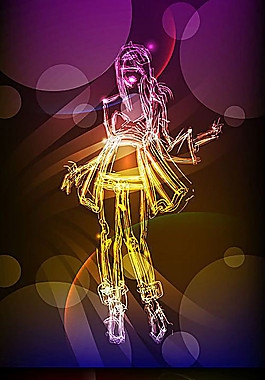 發(fā)光人物剪影矢量素材