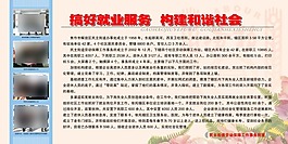 搞好就業(yè)服務(wù)構(gòu)建和諧社會(huì)社區(qū)文化展板圖片