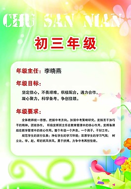 中學(xué)初三年級班級宣傳畫校園文化設(shè)計稿