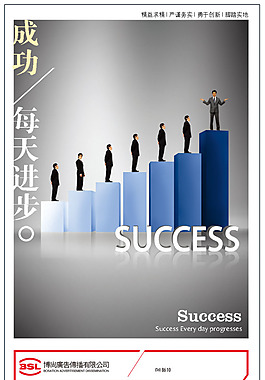文化展板设计成功每天进步