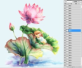 卡通荷花仙子