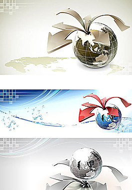 噴發(fā)箭頭地球海報(bào)海報(bào)矢量素材