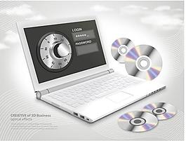 插畫 筆記本電腦 光盤