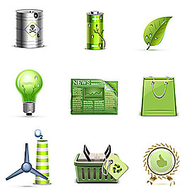 綠色環保節能圖標矢量素材