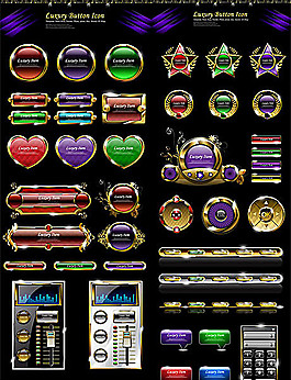 炫彩播放器界面矢量素材