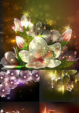 幻彩花朵矢量素材
