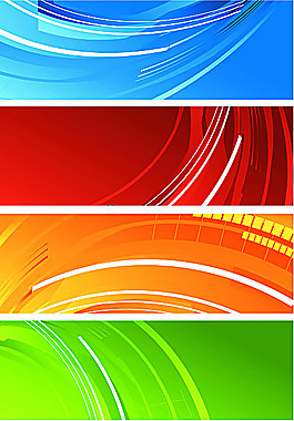 彩色漩渦banner矢量素材
