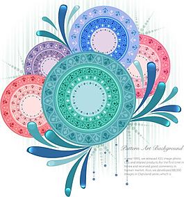 矢量花紋素材圓形