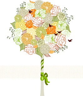 矢量花纹素材花束