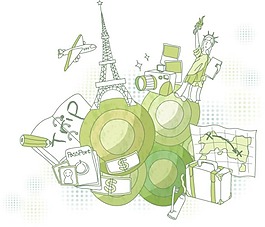 矢量插圖旅行