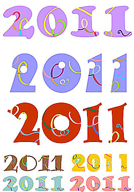 可愛2011數(shù)字矢量素材