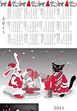 2011卡通兔子日歷素材（二）