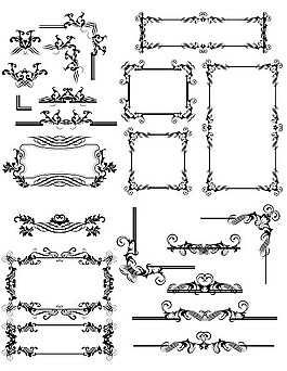 古典花边装饰框矢量素材