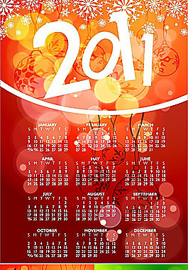 夢幻星光2011年日歷矢量素材