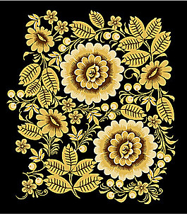 古典金色花紋矢量素材