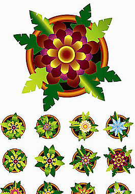 綠色花朵矢量素材