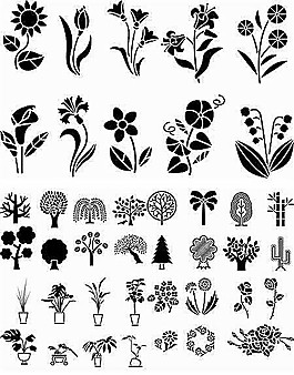 多款植物花紋矢量素材