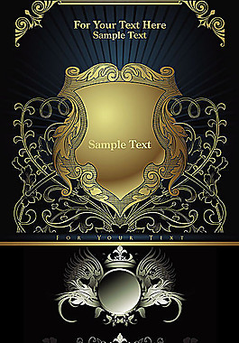華麗高貴裝飾邊框矢量素材