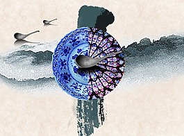 中國(guó)風(fēng)海報(bào)設(shè)計(jì)瓷盤