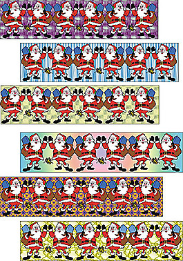 卡通圣誕老人紋樣矢量素材