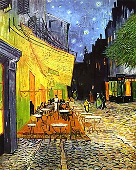 梵高高清油畫作品031-夜晚的咖啡館