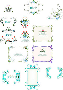 精美淡雅花邊矢量素材