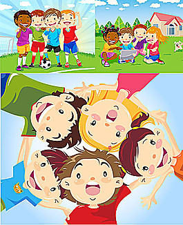 足球宝贝矢量插图
