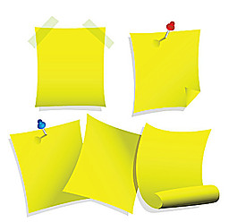 辦公常用便簽紙矢量素材