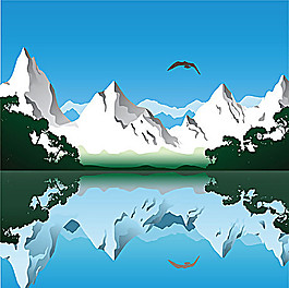 山水风景矢量图