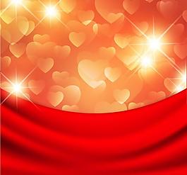 動(dòng)感愛心紅綢 情人節(jié)背景圖片