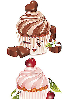 3款美味蛋糕矢量插圖素材