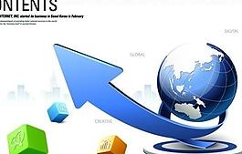 創意魔方箭頭商務海報圖片