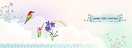 韓國(guó)風(fēng)格夢(mèng)幻花紋矢量素材