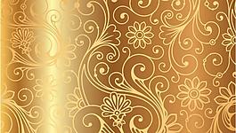 歐式金色花紋背景圖片