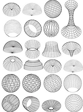 3d線框球體變化實用矢量素材