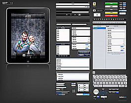 ipad移動界面ui工具包psd素材