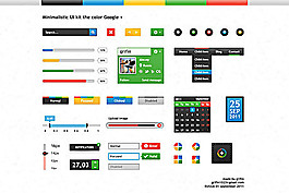 彩色google ui工具包psd素材