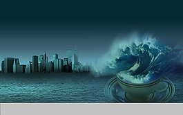 大海碗中的海浪