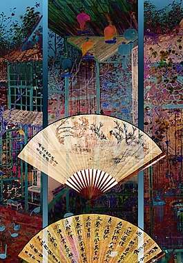 屏风茶壶扇子