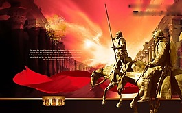 房地產騎士雕像紅絲帶
