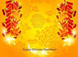 春節新年海報 鞭炮新年背景圖片