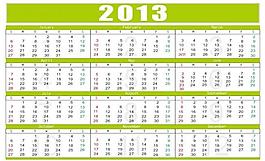 2013年正確年歷圖片