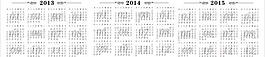 2013年 2014年 2015年日歷圖片