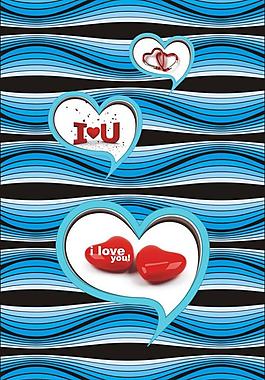 七夕 情人節(jié) 愛心表白 卡片 矢量圖圖片