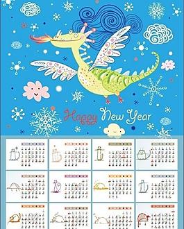 2012年 卡通年歷圖片