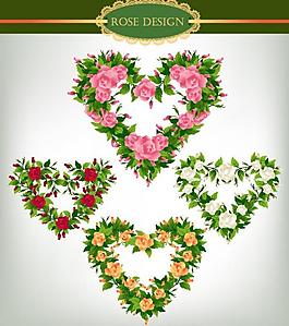 愛心玫瑰花矢量圖片