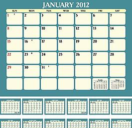 2012年日歷臺(tái)歷圖片