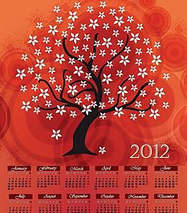 2012年樹木樹葉日歷圖片